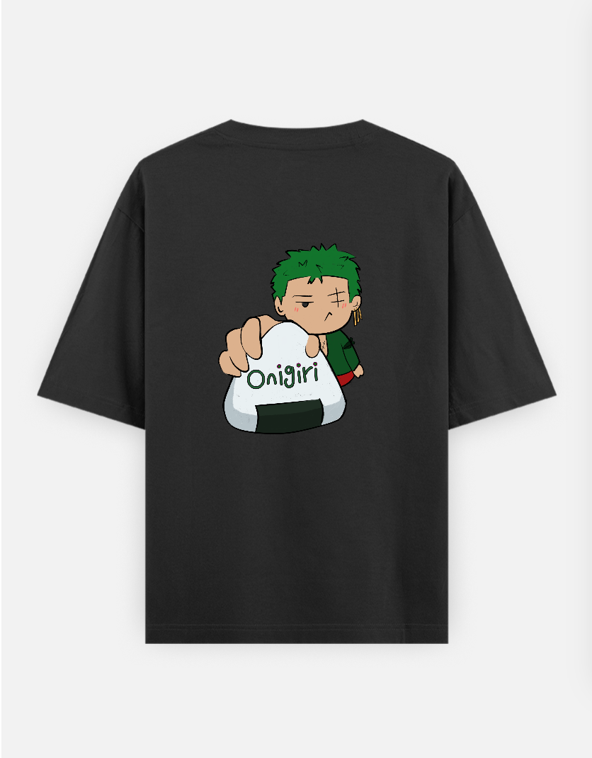 Zoro Onigiri Oversized T-shirt (Back print) by @paintilistic
