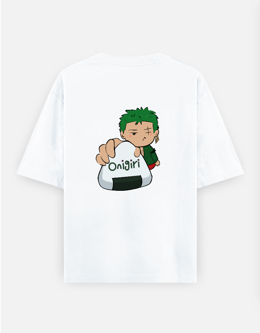 Zoro Onigiri Oversized T-shirt (Back print) by @paintilistic