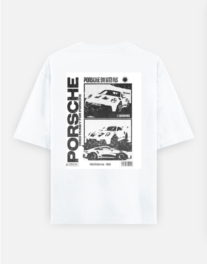 Porsche 911 poster T shirt Oversized T-shirt (Back print) by @sara.khadr1