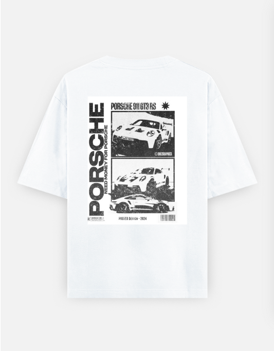 Porsche 911 poster T shirt Oversized T-shirt (Back print) by @sara.khadr1