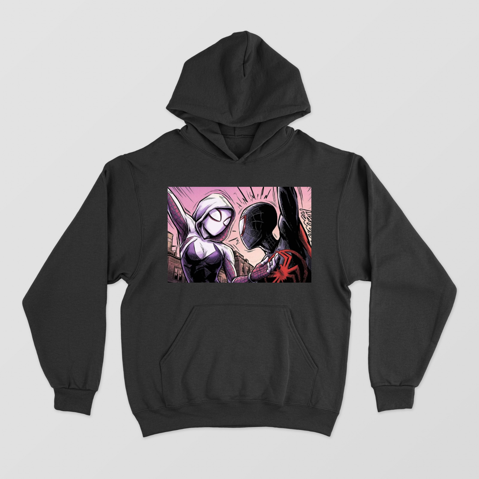 Spider-Man & Spider-Girl | Miles Morales & Gwen Stacy | Unisex Hoodie (Black & White) Unisex Hoodie by @sara.khadr1