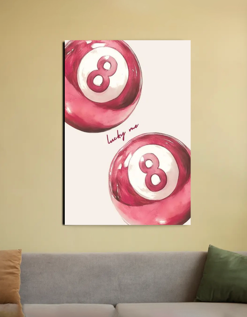 Lucky me Poster | Pink poster for wall decor | Baddie posters 20"x30" Canvas Poster by @sara.khadr1