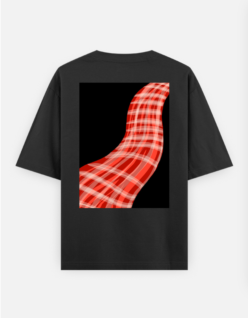 Bengali gamcha design Oversized T-shirt (Back print) by @__rosyy_core__