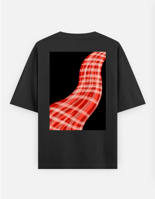 Bengali gamcha design Oversized T-shirt (Back print) by @__rosyy_core__