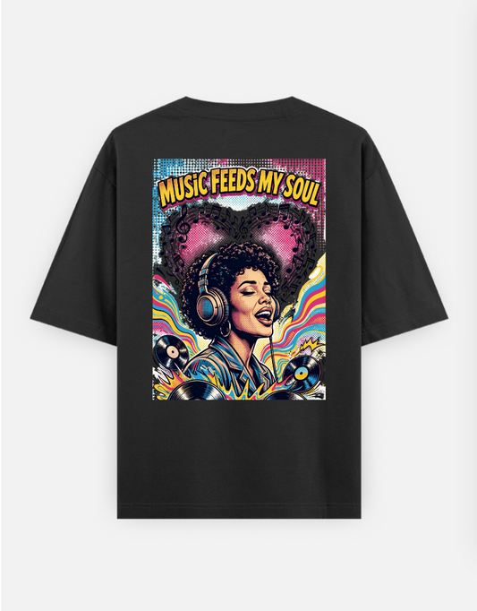 Music & Soul T Shirt Oversized T-shirt (Back print) by @rd_digital_store