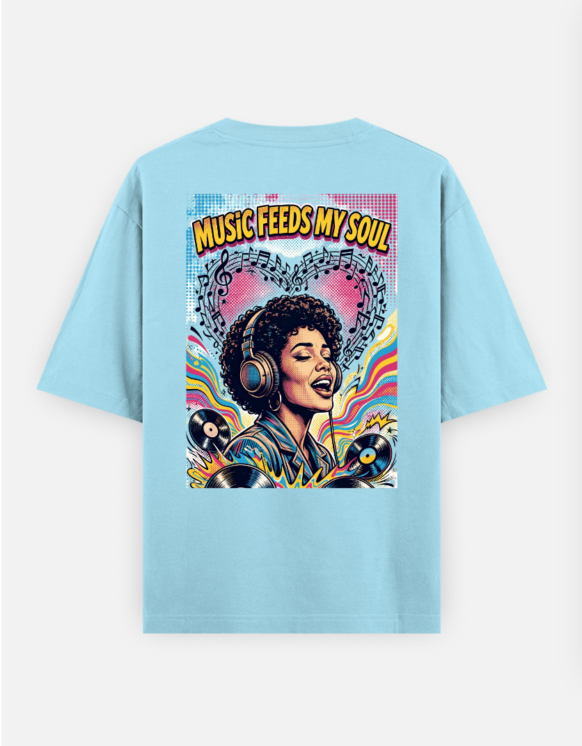 Music & Soul T Shirt Oversized T-shirt (Back print) by @rd_digital_store