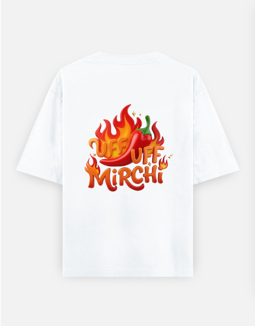Mirchi Oversized T-shirt (Back print) by @umiq.studio