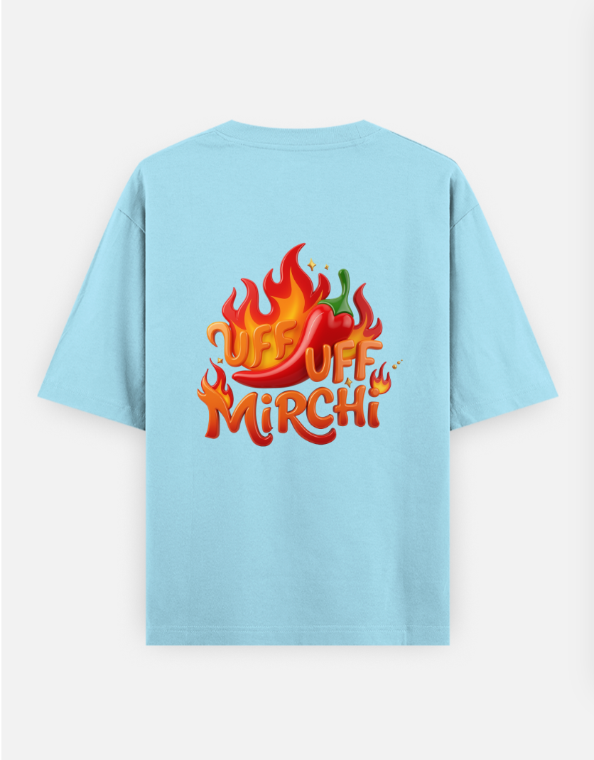 Mirchi Oversized T-shirt (Back print) by @umiq.studio