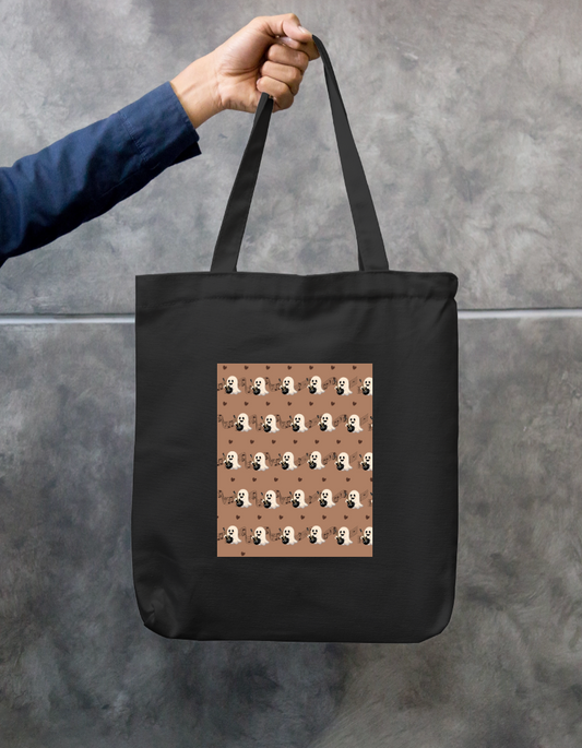 Halloween ghost Zipper Tote Bag by AMEENA ZAINAB 