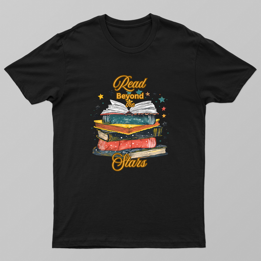 Read Beyond The Stars T-Shirt | Vintage Book Lover & Astronomy Tee Unisex T-shirt by SeJaa_Studio