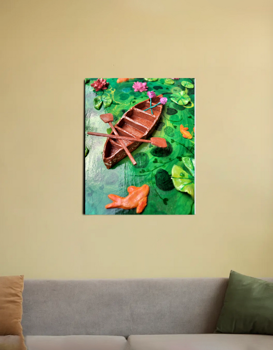 Lotus pond design 16"x20" Canvas Poster by @artdoorbymegha