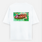 Lotus pond design Oversized T-shirt (Back print) by @artdoorbymegha