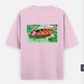 Lotus pond design Oversized T-shirt (Back print) by @artdoorbymegha