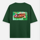 Lotus pond design Oversized T-shirt (Back print) by @artdoorbymegha