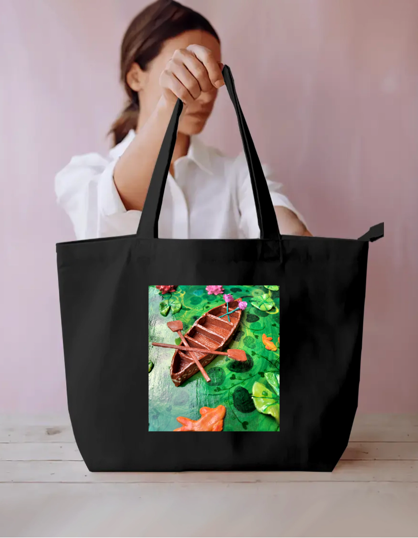 Lotus,board Design Everyday Large Tote Bag by @artdoorbymegha