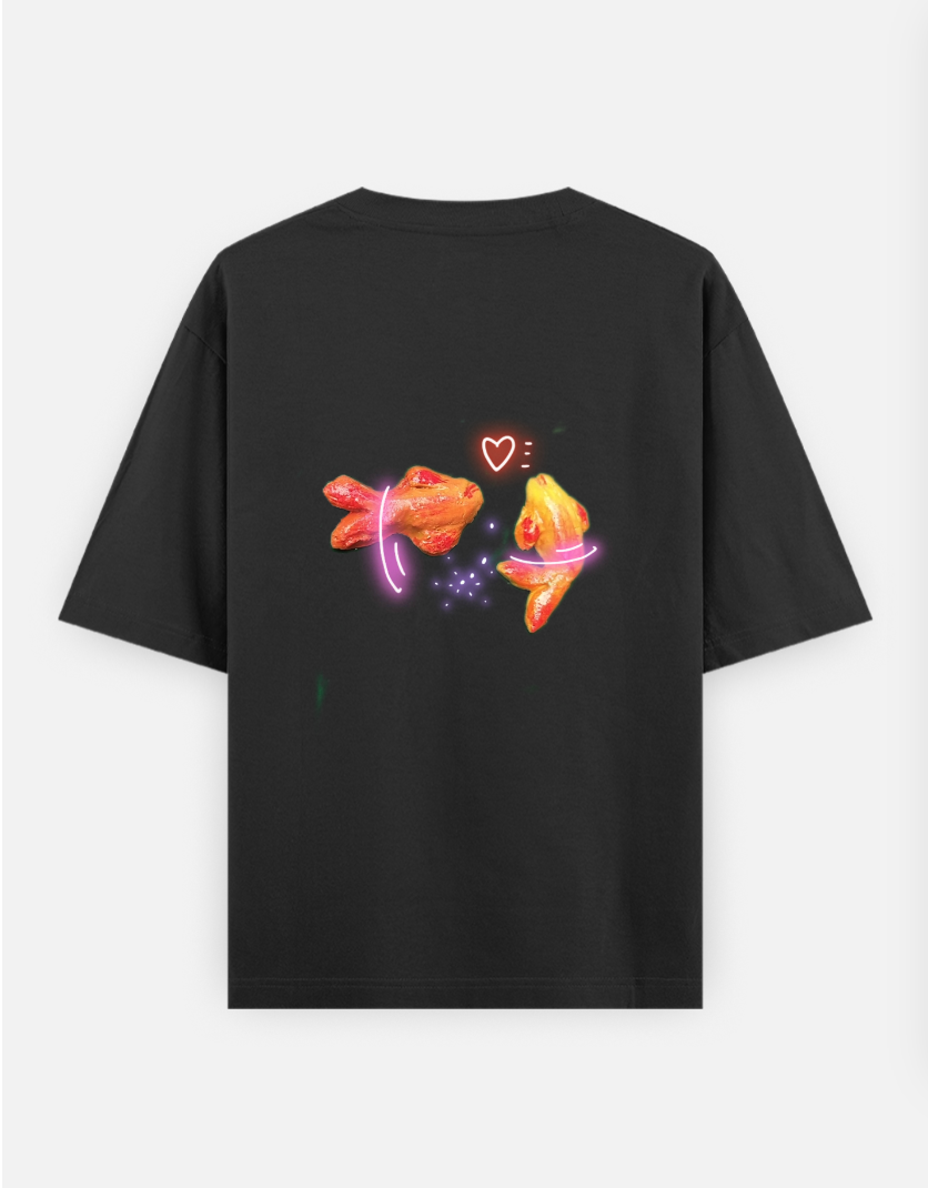 Love fish design Oversized T-shirt (Back print) by @artdoorbymegha