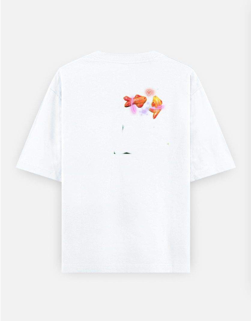Love fish design Oversized T-shirt (Back print) by @artdoorbymegha