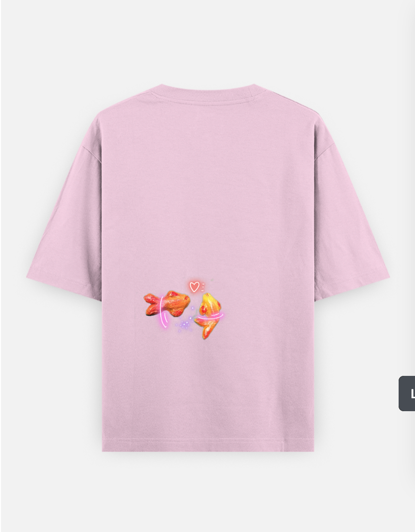 Love fish design Oversized T-shirt (Back print) by @artdoorbymegha