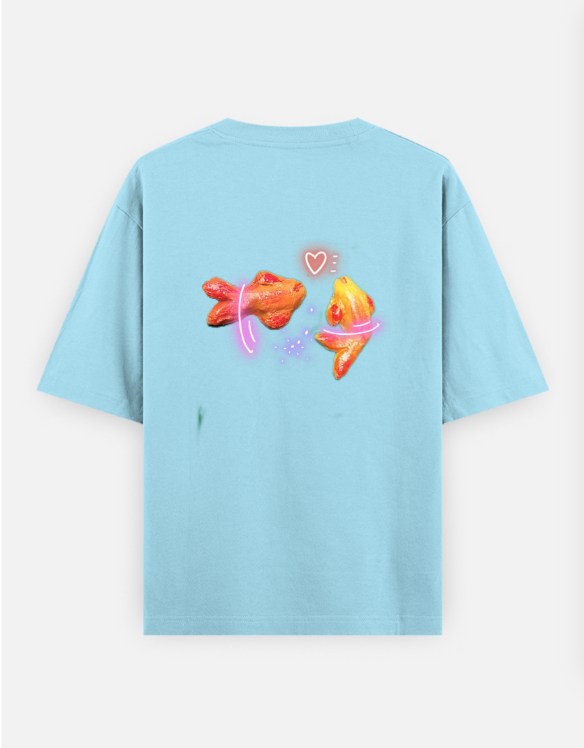 Love fish design Oversized T-shirt (Back print) by @artdoorbymegha