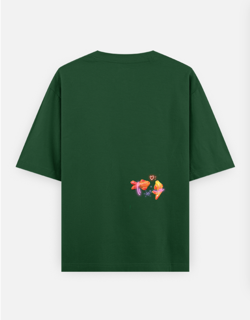 Love fish design Oversized T-shirt (Back print) by @artdoorbymegha