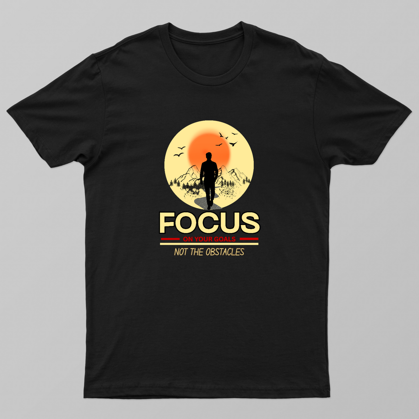 Motivational Hiking & Nature Sunset Graphic Tee Unisex T-shirt by SeJaa_Studio