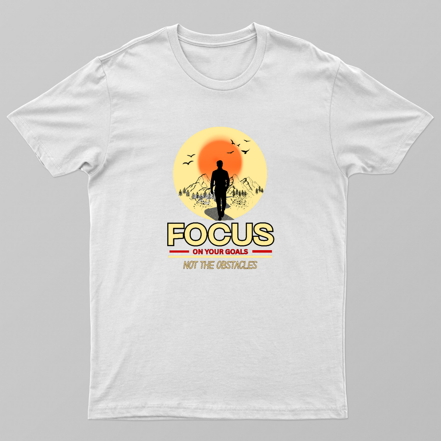 Motivational Hiking & Nature Sunset Graphic Tee Unisex T-shirt by SeJaa_Studio