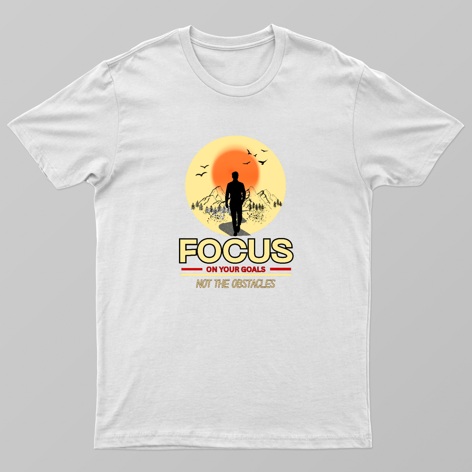 Motivational Hiking & Nature Sunset Graphic Tee Unisex T-shirt by SeJaa_Studio