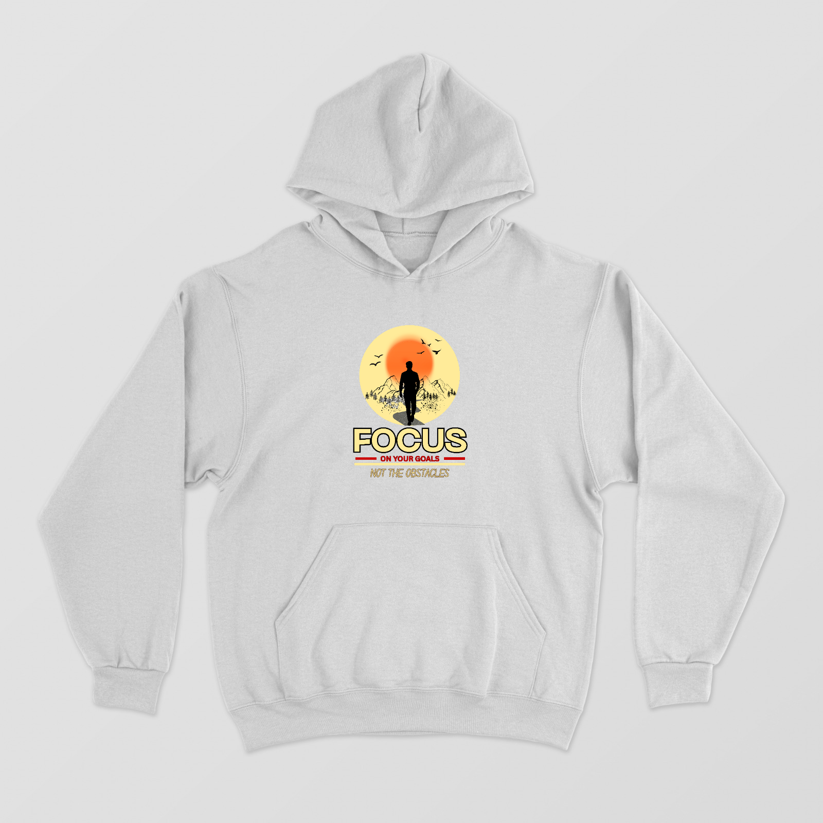 Motivational Hiking & Mountain Sunset Pullover Unisex Hoodie by SeJaa_Studio