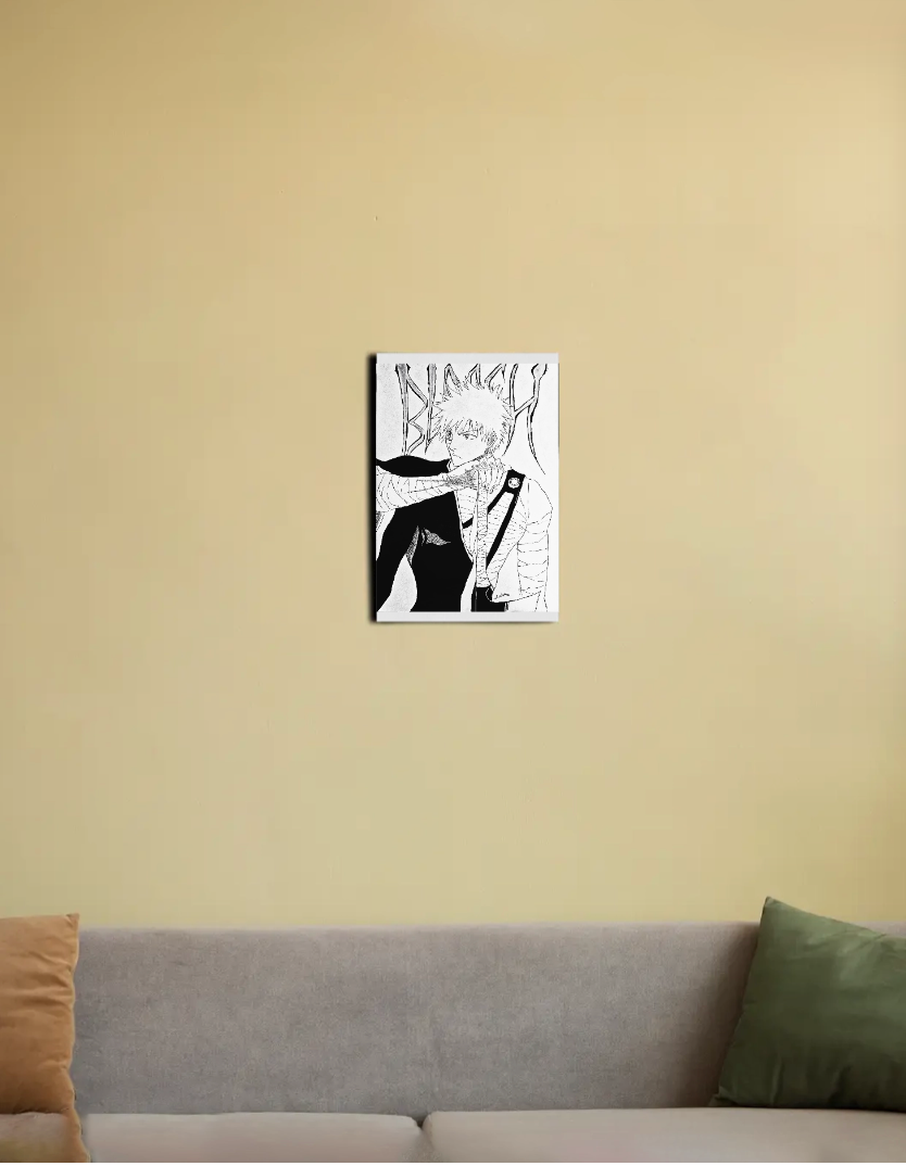 Ichigo handmade drawing, manga art, oiginal 8"x12" Canvas Poster by @kyozumi_00