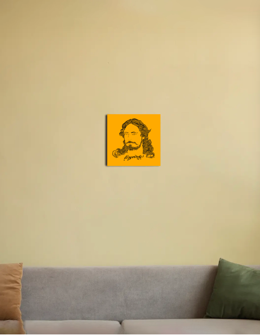 রবি ঠাকুর 8"x8" Canvas Poster by Rishit Chakraborty