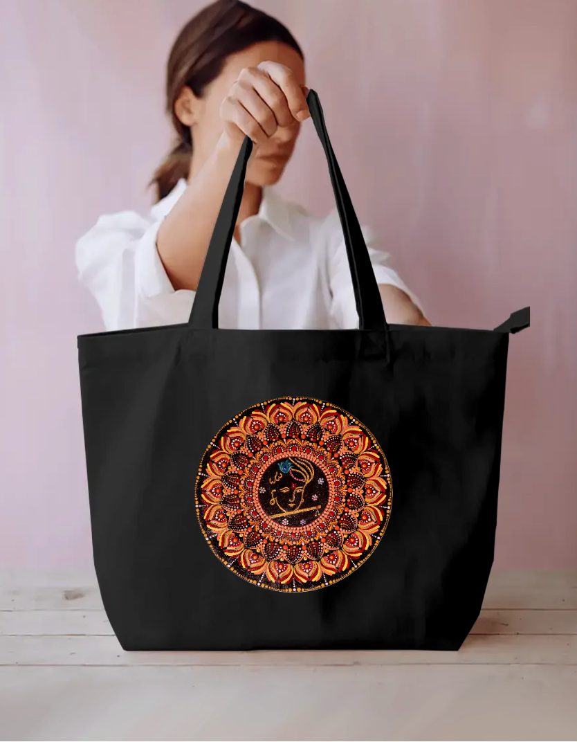Numa Arts Krishna Mandala Tote Bag Everyday Large Tote Bag by @numa.arts