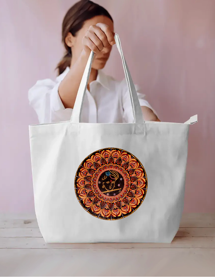 Numa Arts Krishna Mandala Tote Bag Everyday Large Tote Bag by @numa.arts