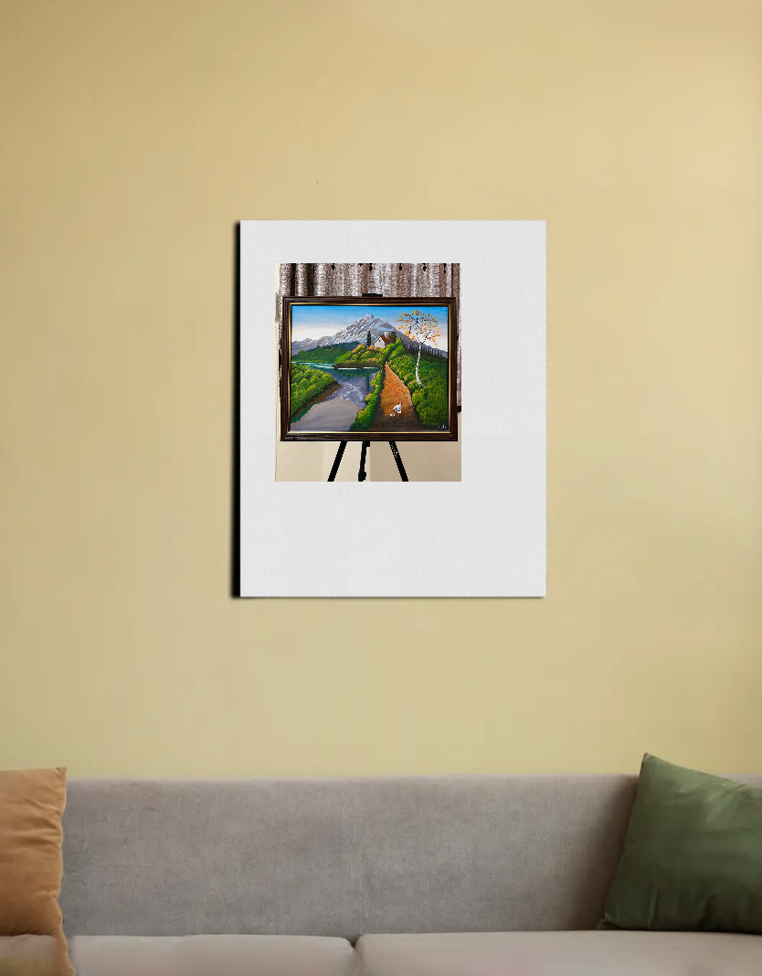 Acrylic Landscape Painting 16"x20" Canvas Poster by @mukraft