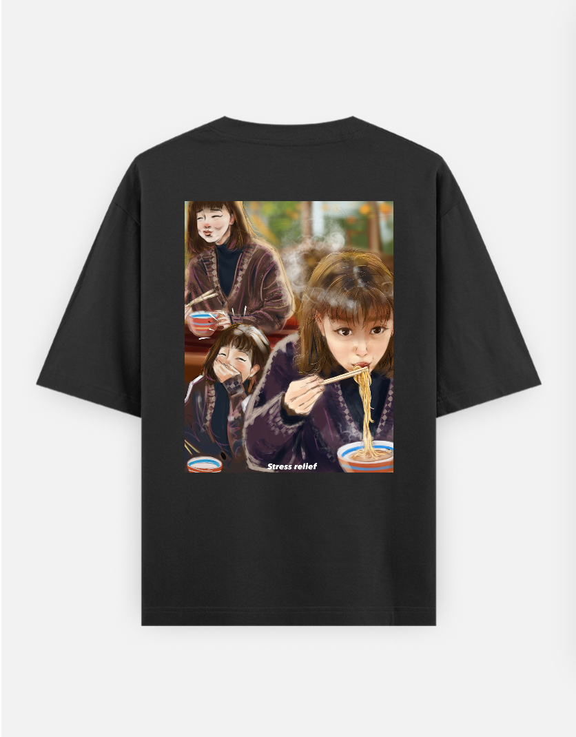 Stress relief Oversized T-shirt (Back print) by Henry ramchhana