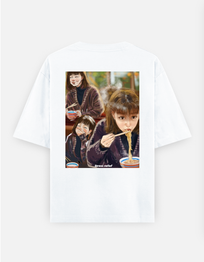 Stress relief Oversized T-shirt (Back print) by Henry ramchhana