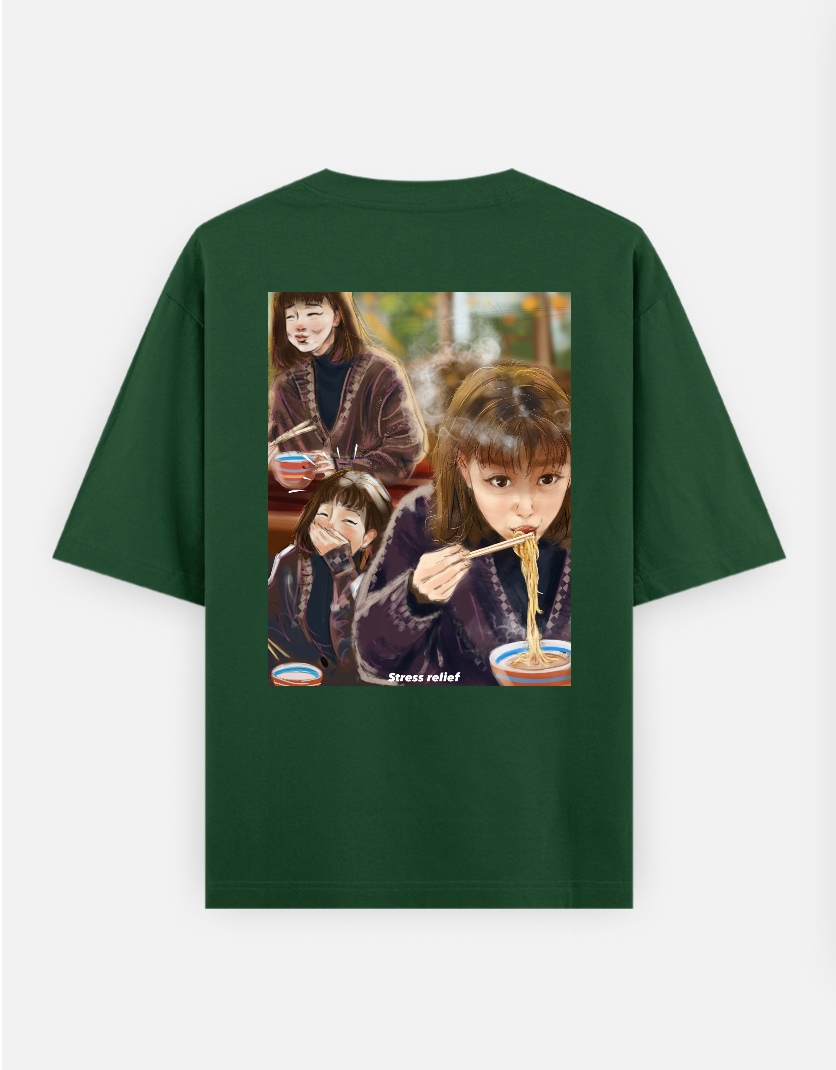 Stress relief Oversized T-shirt (Back print) by Henry ramchhana