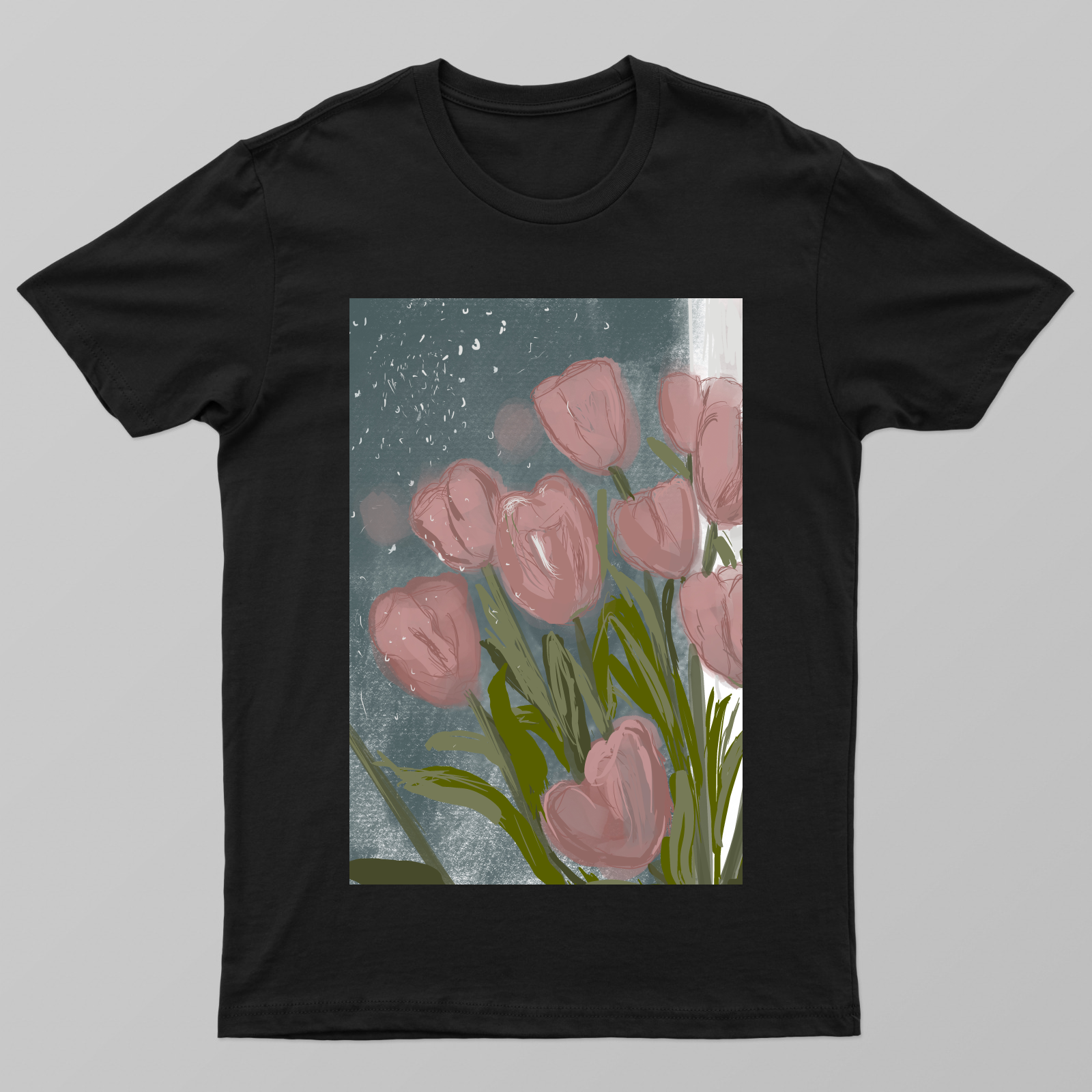 Tulip in rain Unisex T-shirt by @anany_awa24