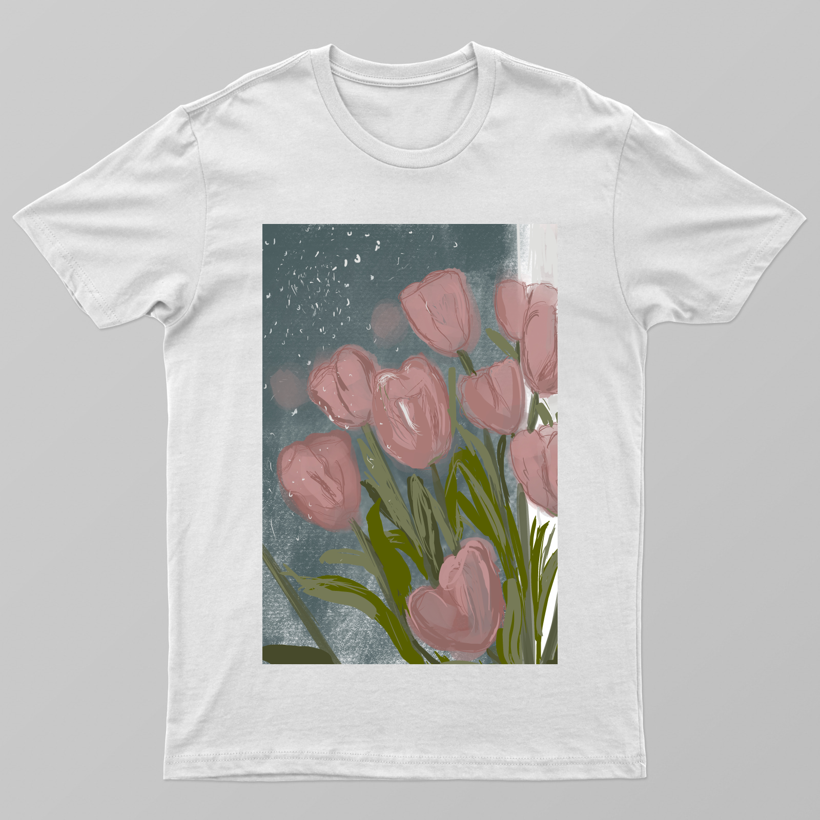 Tulip in rain Unisex T-shirt by @anany_awa24