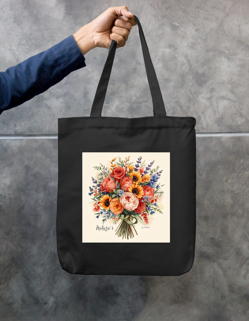 Flower bouquet Tote Bag Zipper Tote Bag by @_digital_scribbler_