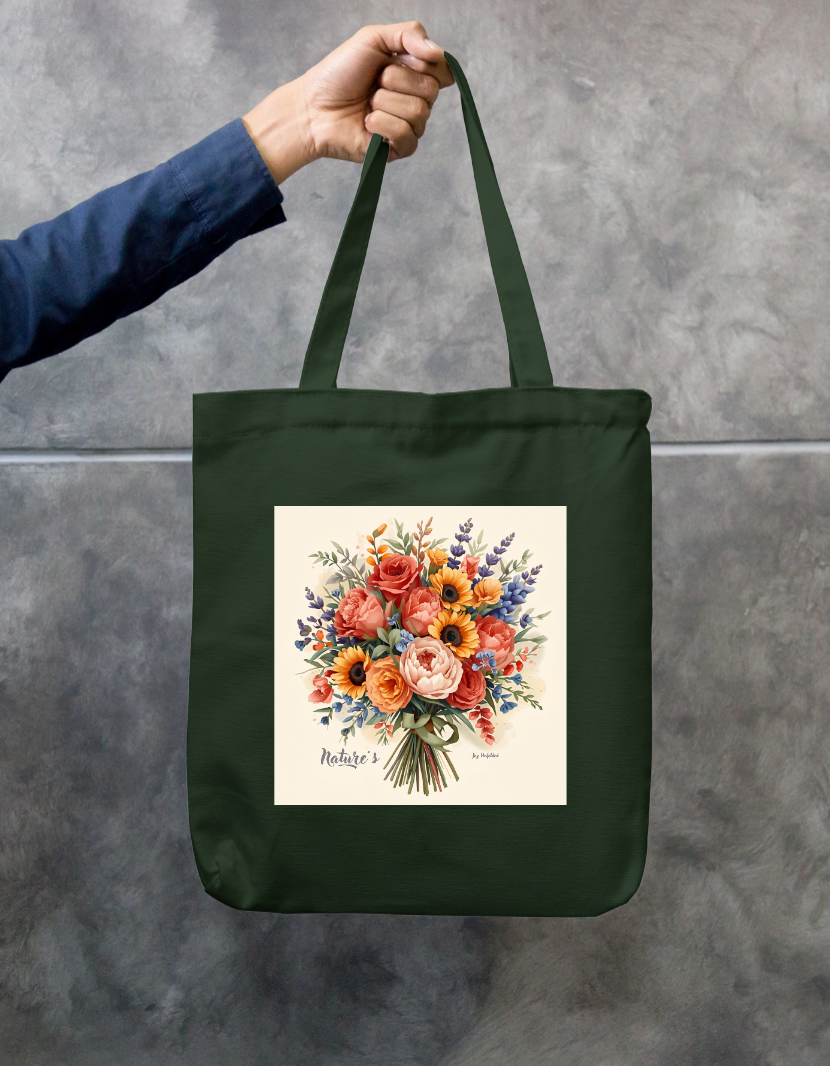 Flower bouquet Tote Bag Zipper Tote Bag by @_digital_scribbler_
