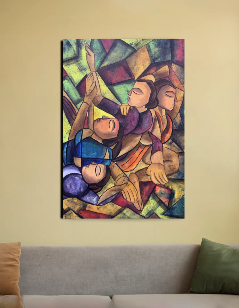 Apsaras in cubism 20"x30" Canvas Poster by @the.artofpranjal