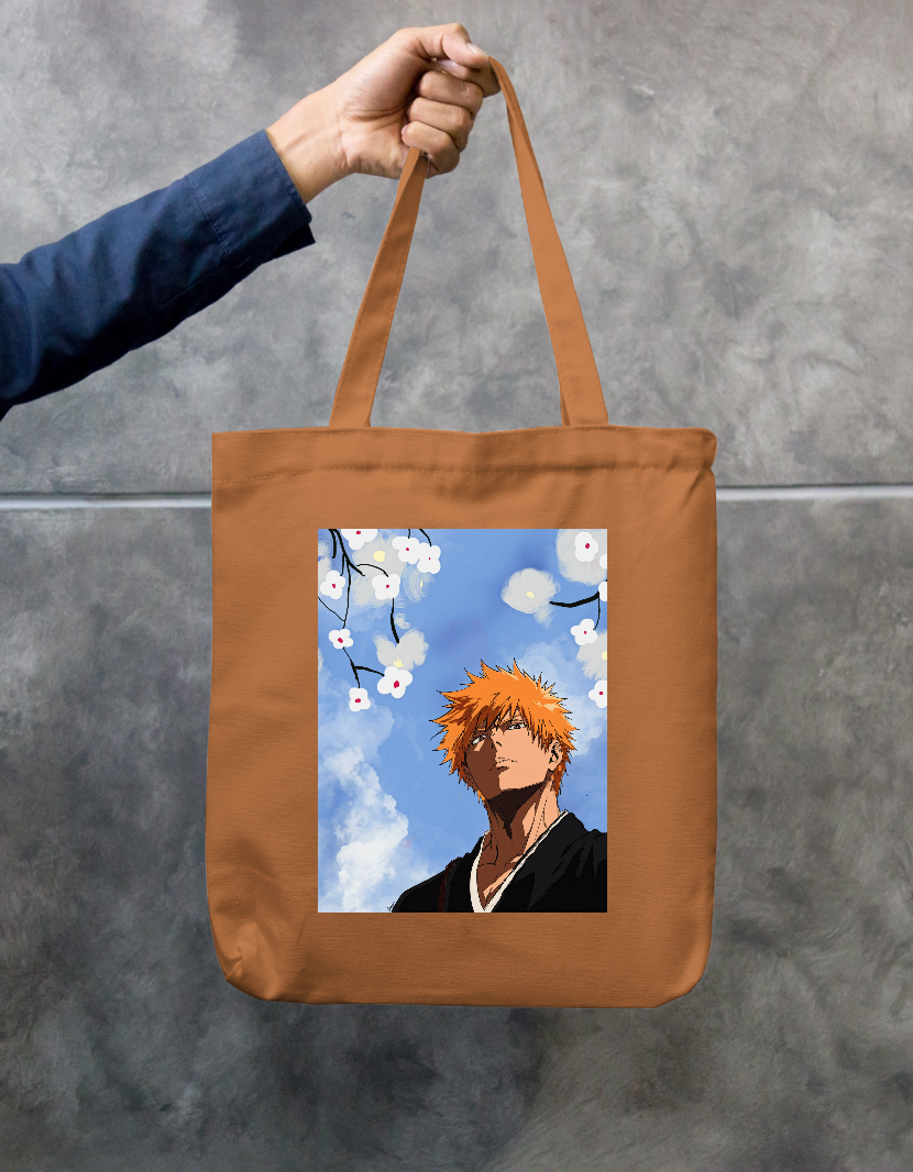 Bleach Anime Tote Bag | Ichigo Kurosaki Fanart Zipper Tote Bag by @anany_awa24