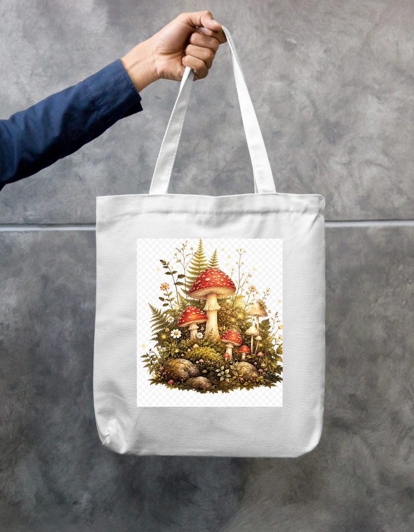 Mushroom forest Zipper Tote Bag by Trishaa Mandal