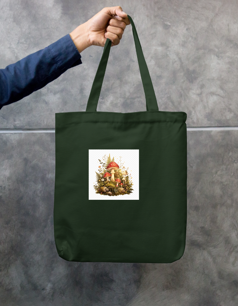 Mushroom forest Zipper Tote Bag by Trishaa Mandal
