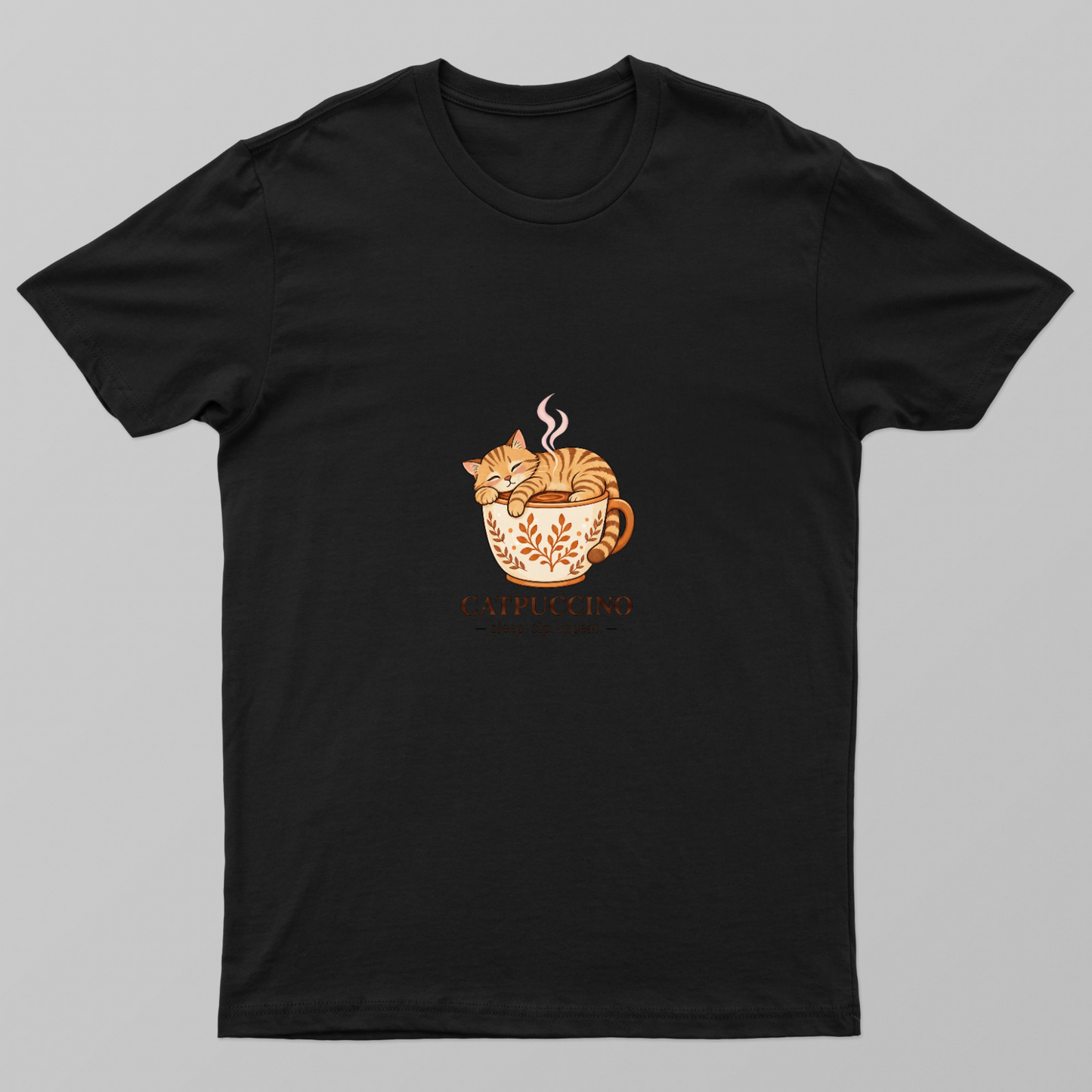 Cat Puccino women printed T shirt Unisex T-shirt by VIMAL R