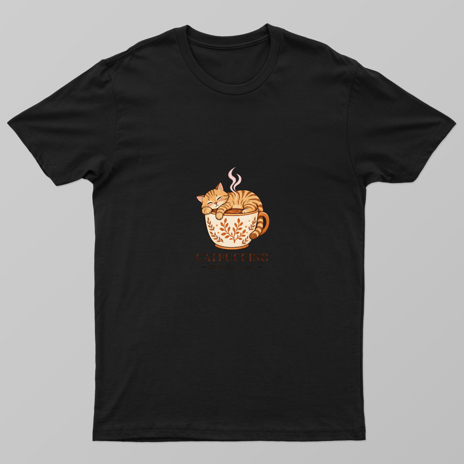 Cat Puccino women printed T shirt Unisex T-shirt by VIMAL R