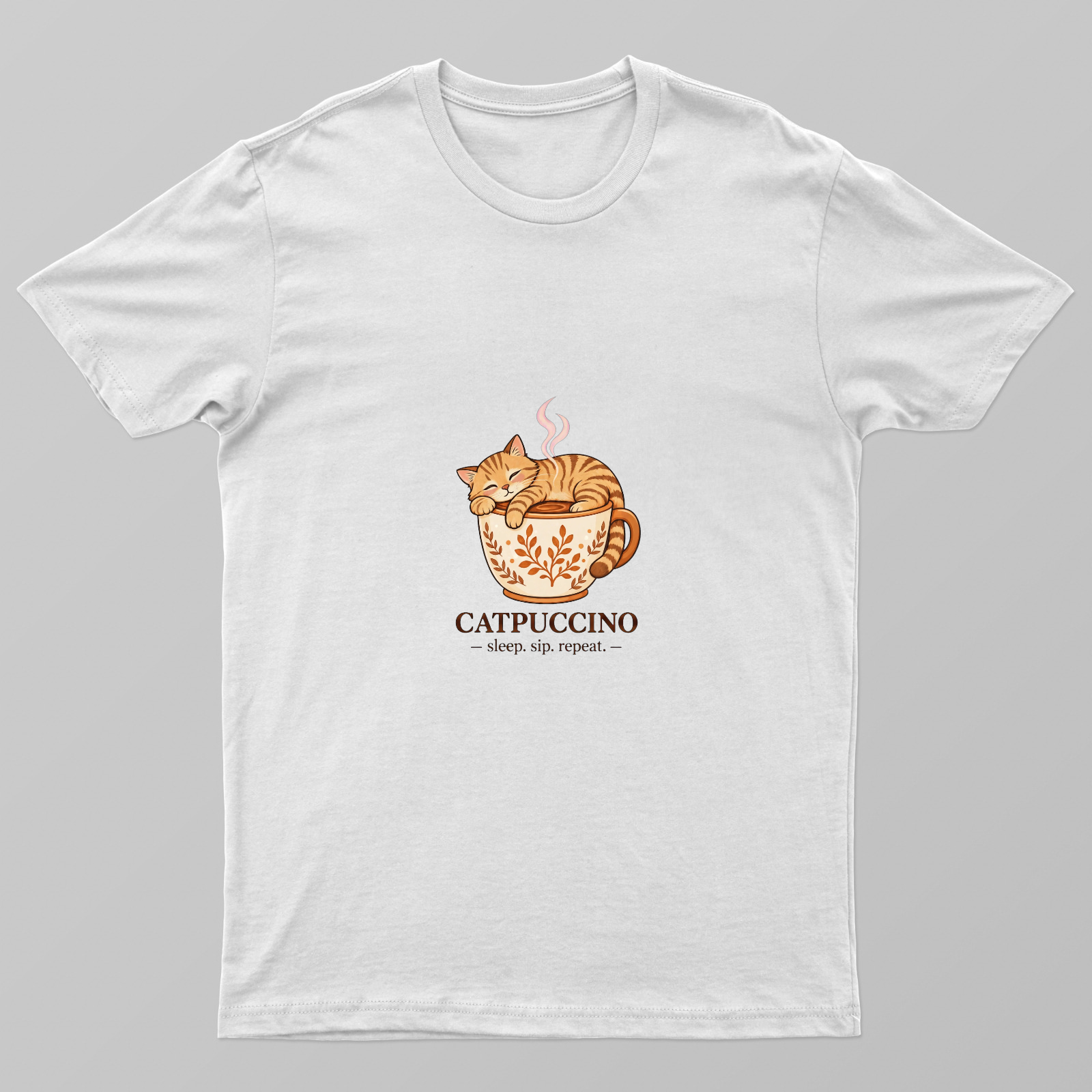 Cat Puccino women printed T shirt Unisex T-shirt by VIMAL R