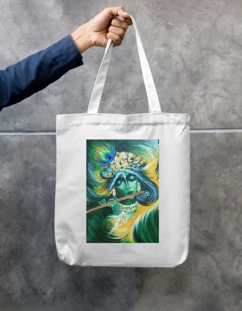 Krishna in thoughts Zipper Tote Bag by @ksillustrate