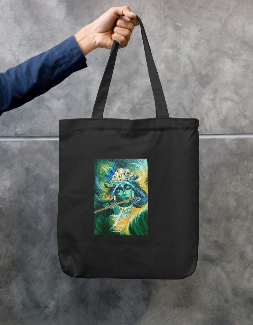 Krishna in thoughts Zipper Tote Bag by @ksillustrate