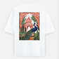 Peacock view Oversized T-shirt (Back print) by @ksillustrate